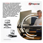 ProperAV Two-Tier Stand-Up Desk Workstation - Black