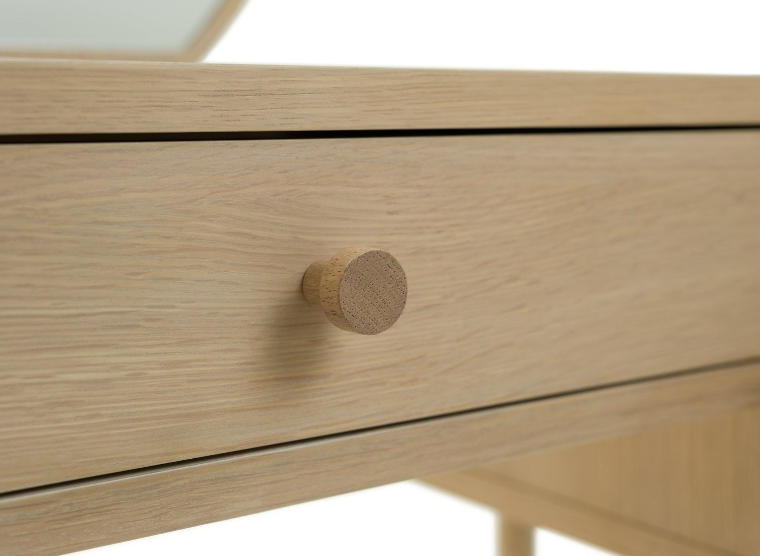 Moorlands 3 Drawer Dressing Table - Light Oak Veneer | Modern Vanity Station