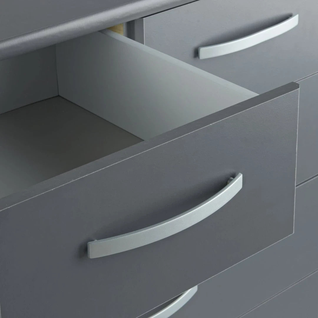Home Hallingford 5+2 Drawer Chest - Anthracite | narrow tall drawer unit