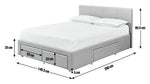 Lavendon 4 Drawer Double Bed Frame - Grey | Stylishly Practical Bed Frame