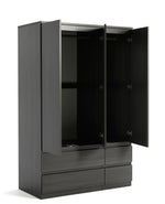 Home Jenson 3 Door 4 Drawer Wardrobe - Black | Organized Living Space