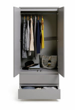 Home Jenson 2 Door 2 Drawer Wardrobe - Gloss Grey | High Shine Furniture