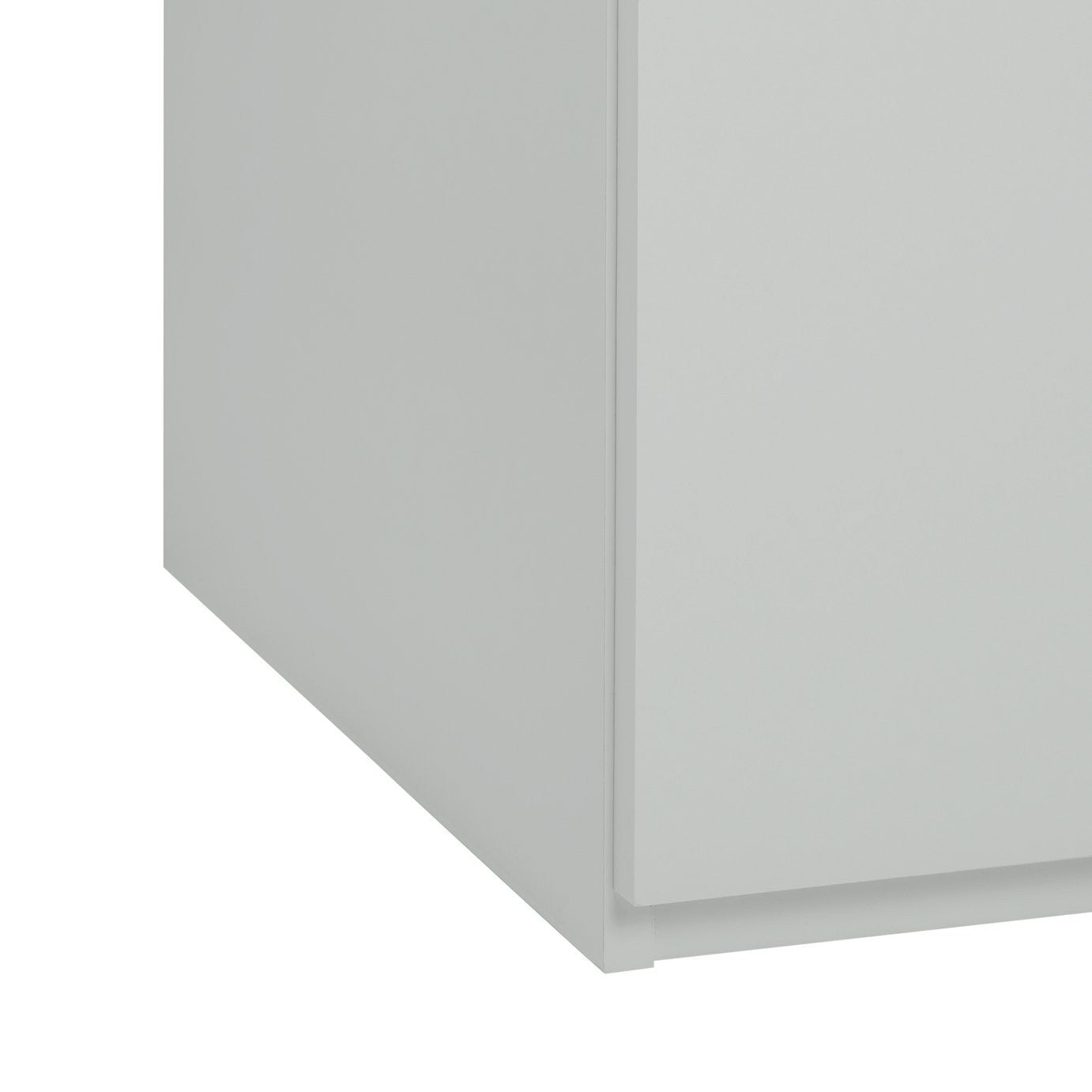 Home Brisbane 2 Door 3 Drawer Mirror Wardrobe – Grey | Sleek Neutral Aesthetic