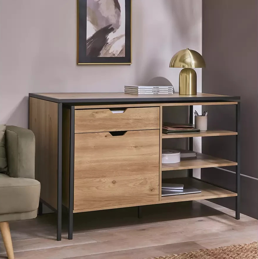 Home Loft Living 2 Drawer Swivel Office Desk Oak | Home Office