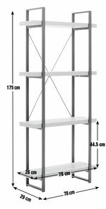 Loft Living Tall Steel Bookcase - Oak | Industrial Interior Style