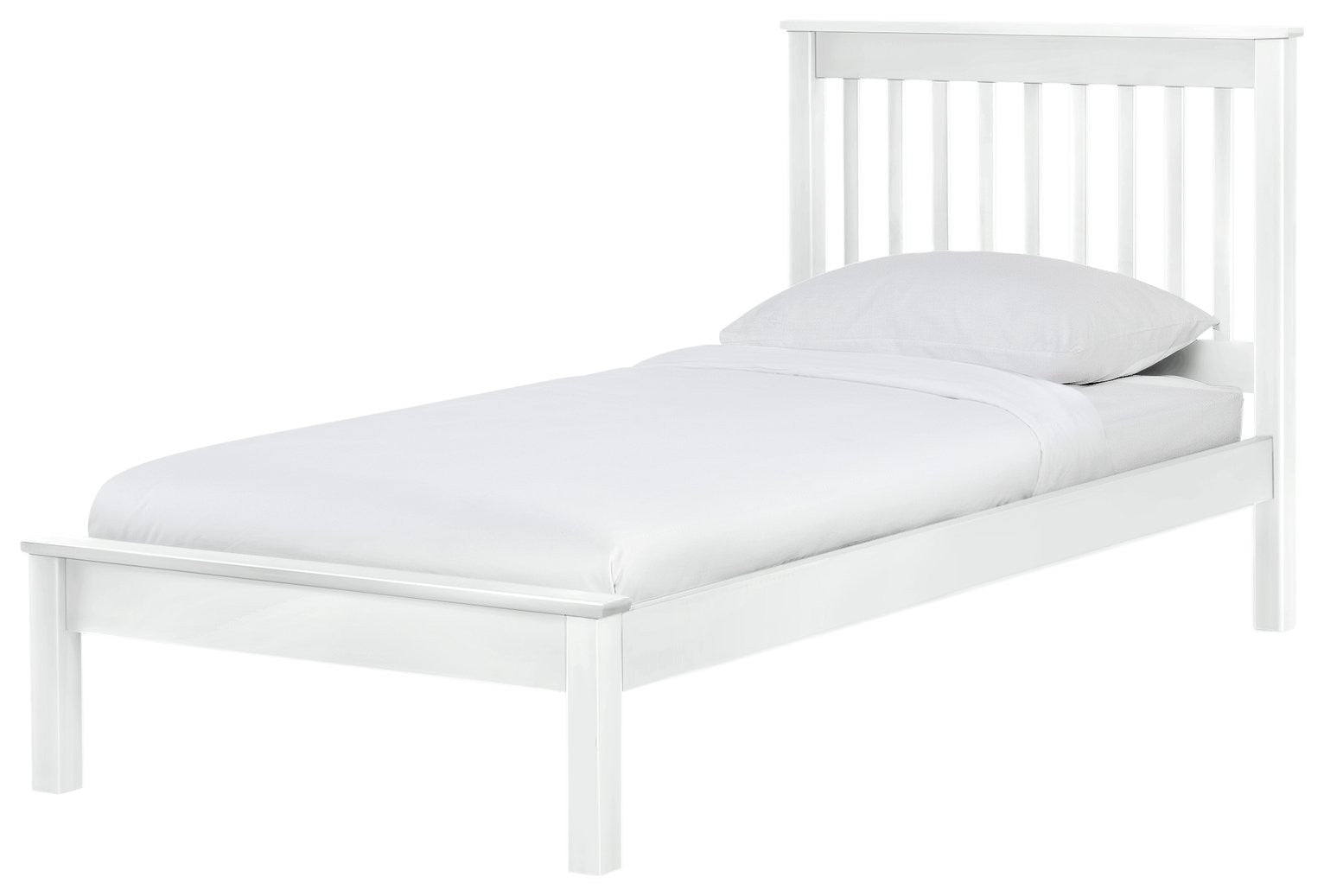 Aspley Single Wooden Bed Frame - White | Kids Bedroom Furniture or Guest Bed