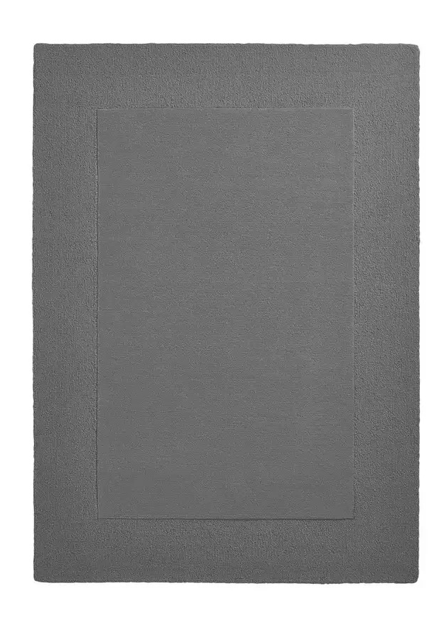 Simple Border Grey Wool Rug 160x230cm Modern Living Room Bedroom Area Rug
