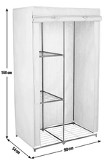 Home Covered Single Wardrobe with Storage Grey | Compact Closet Bedroom Hallway