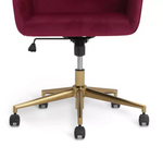 Clarice Velvet Office Chair Burgundy | Comfortable Home Office Desk Chair