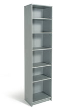 Maine Narrow 6 Shelf Bookcase - Shelving Storage Unit Display Cabinet - Grey