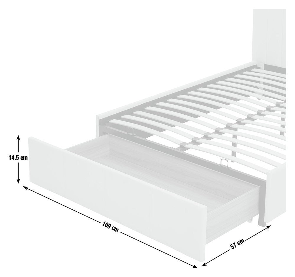 Pandora Small Double Drawer Storage Bed - Cream | Comfortable bad with drawer