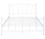 Fleur Small Double Metal Bed Frame - White | Bedroom Furniture for Teen or Guest