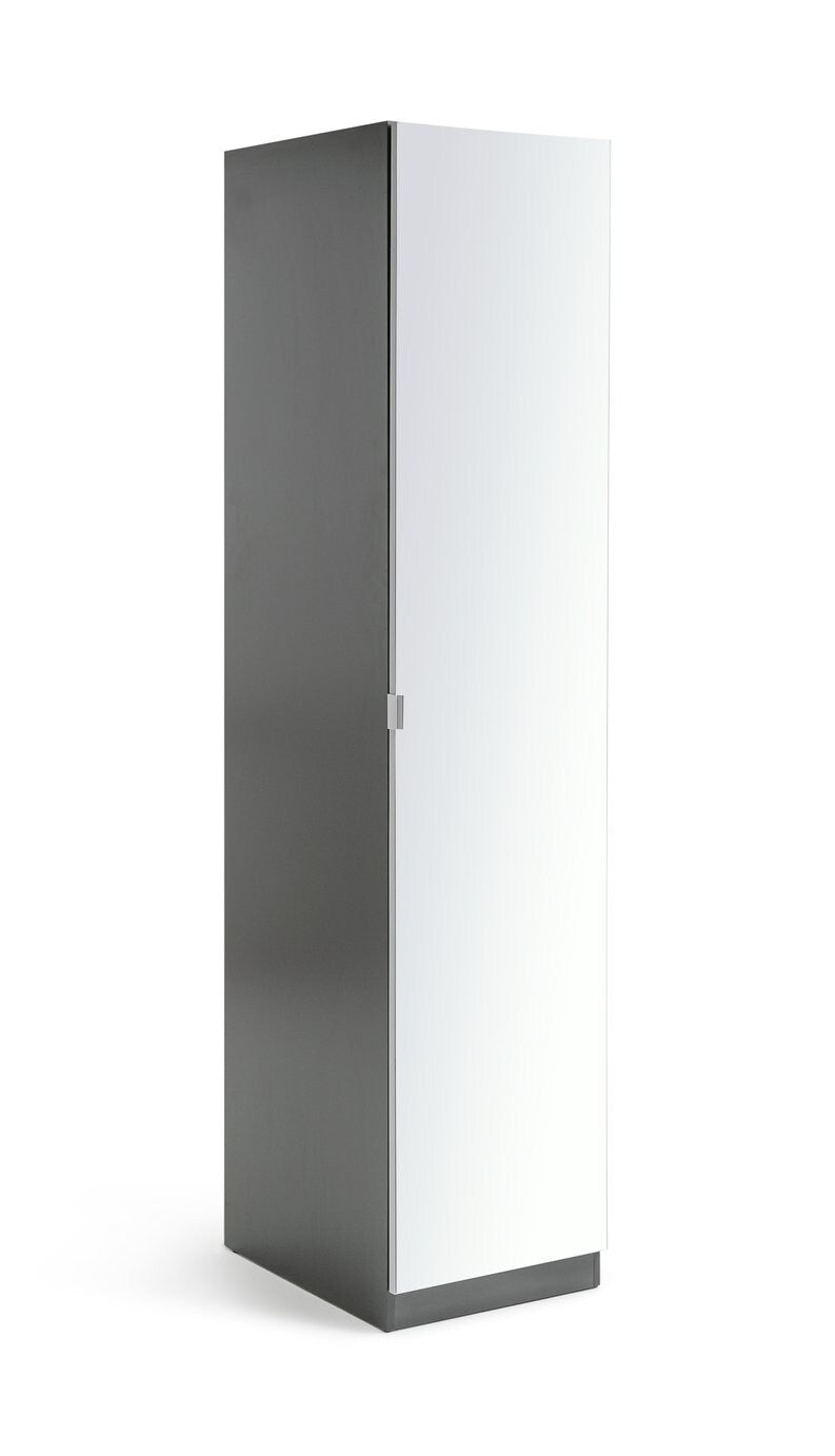 Habitat Munich 1 Door Mirror Wardrobe - Anthracite ( B Grade 34725 )