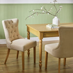 Home Novara Pair of Fabric Dining Chair - Cream | Soft Upholstered Comfort