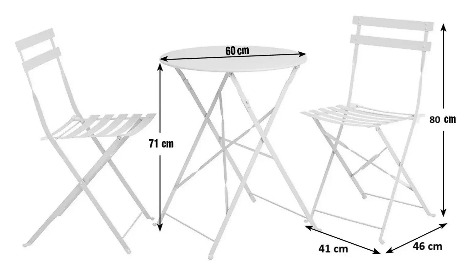 Eve 2 Seater Folding Metal Garden Bistro Set Yellow | Outdoor Patio Set