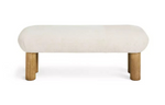 May Boucle Bench White | Upholstered Bedroom Bench Seat