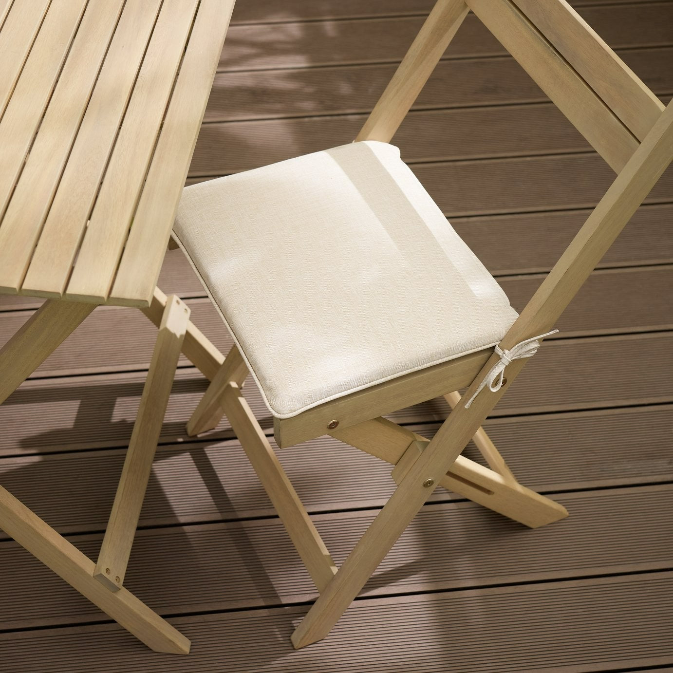 Evissa 2 Seater Folding Wooden Garden Bistro Set | small garden furniture