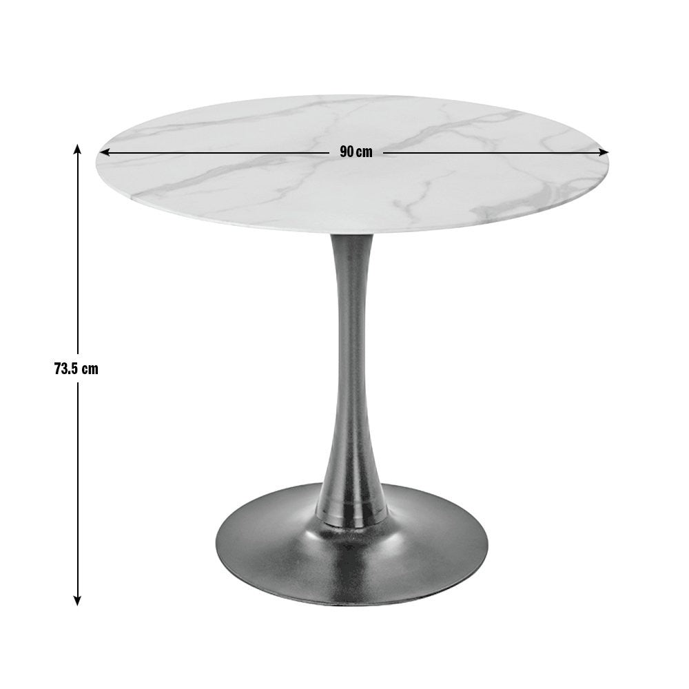 Tulip Marble Effect 4 Seater Dining Table | Round Kitchen Dining Room