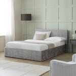Home Heathdon Kingsize End Lift Ottoman Bed - Silver | Convenient Bed Storage