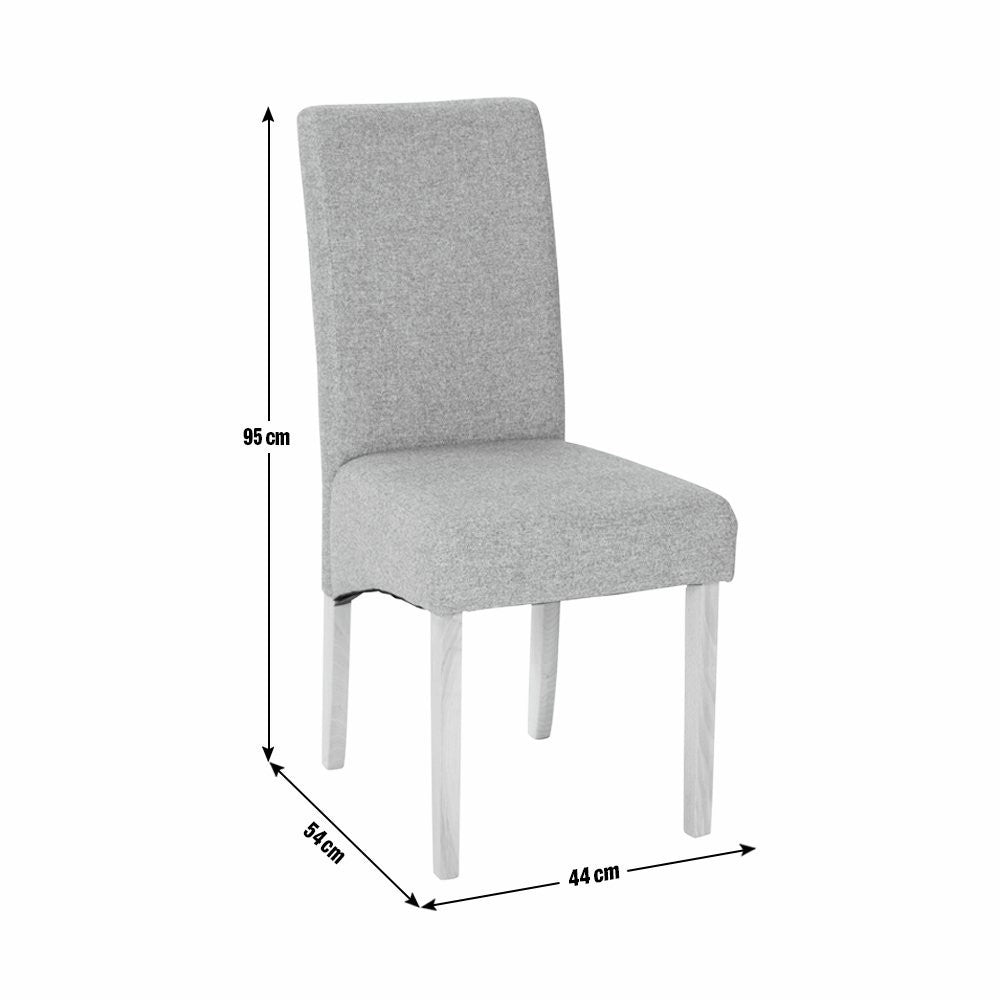 Pair of Midback Skirt Tweed Fabric Dining Chairs | Elegant Kitchen Accent