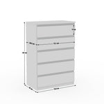 Home Jenson 5 Drawer Chest - Matte White