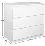Habitat Jenson Gloss 3 Drawer Chest - White