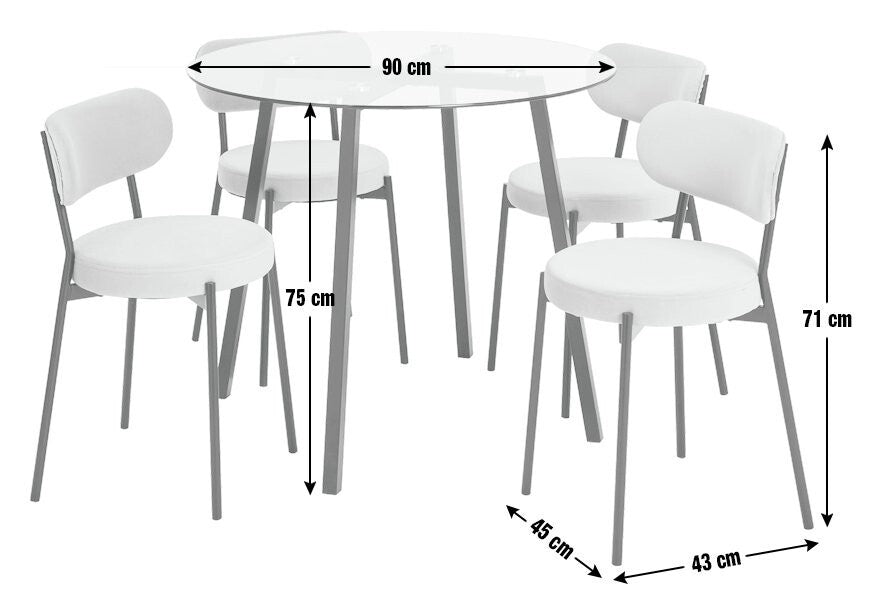 Fyra Glass Dining Table & 4 Natural Chairs ( B Grade 54814 - 54817 )