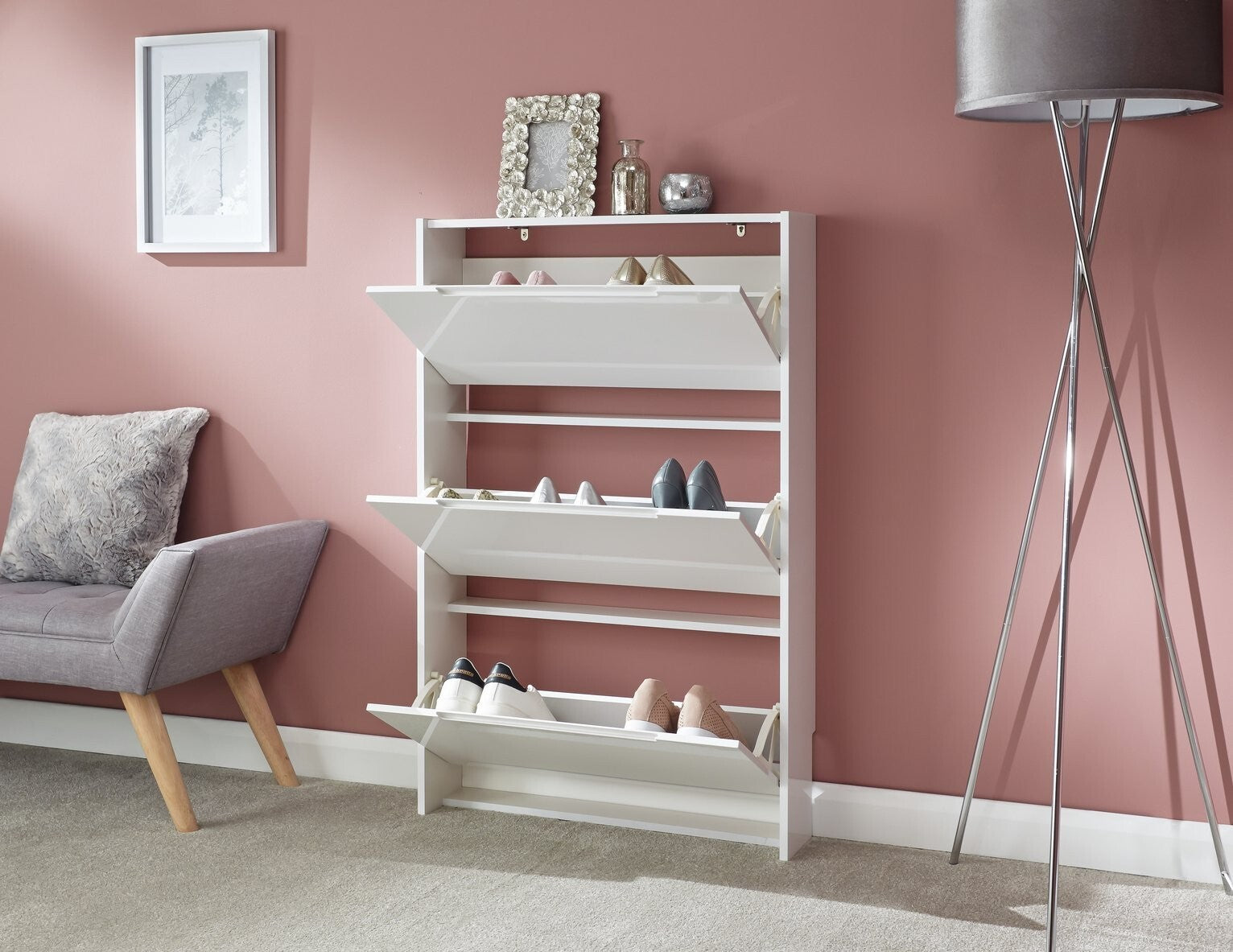 GFW Shoe Storage Cabinet - White ( B Grade 38652 )