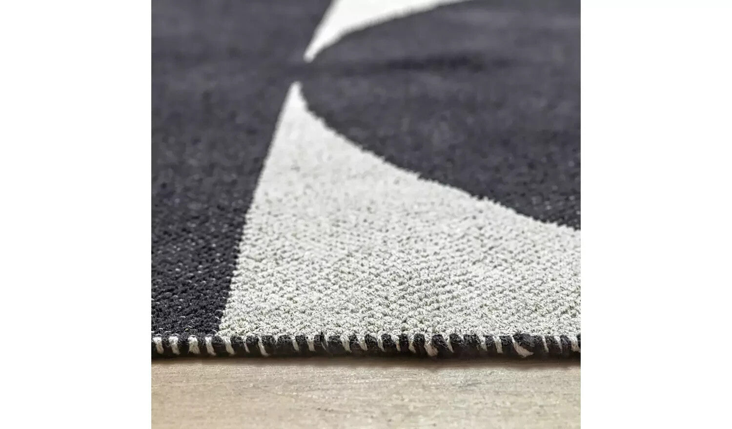 Habitat Half Moon Black & White Cotton Flatweave Rug