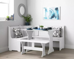 Haversham Corner Dining Set & Bench - White