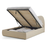 Orton Double Fabric End Lift Ottoman Bed - Natural | Cozy Room Interior