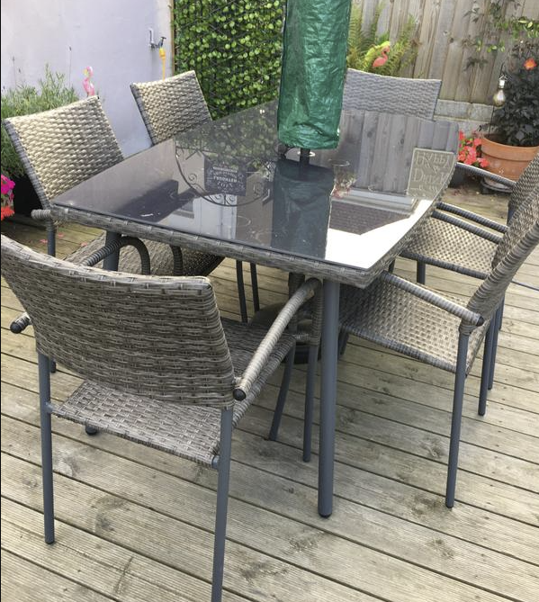 Cusco Black 6 Seat Rattan Table 6mm ( Only table )