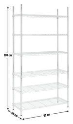 Home Metal 6 Tier Shelving Unit - Chrome