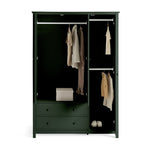 Brooklyn 3 Door Wardrobe - Green | Spacious Clothing Organization