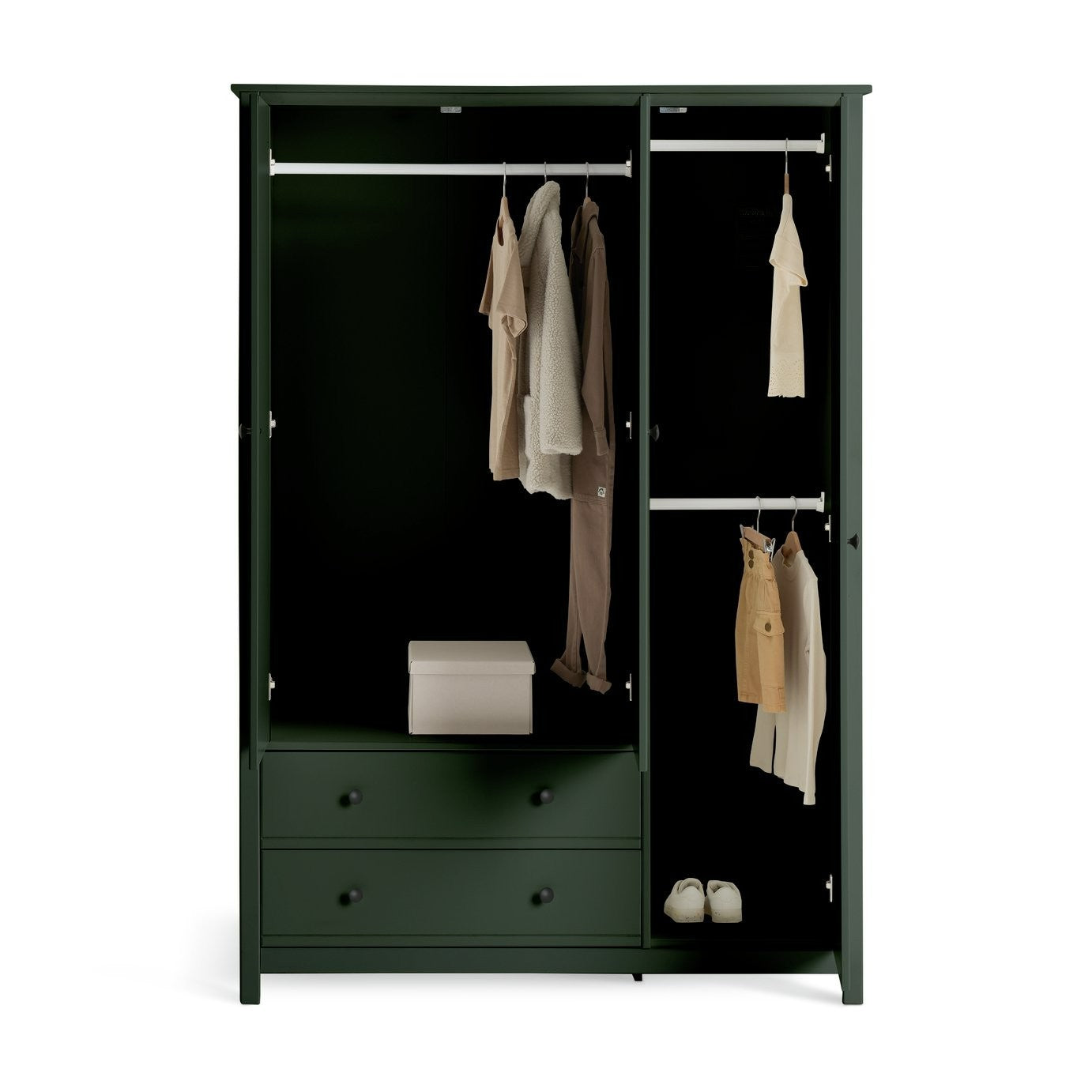 Brooklyn 3 Door Wardrobe - Green | Spacious Clothing Organization