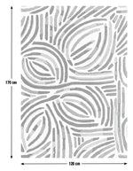 Skandi Brush Marks Black & White Cut Pile Rug