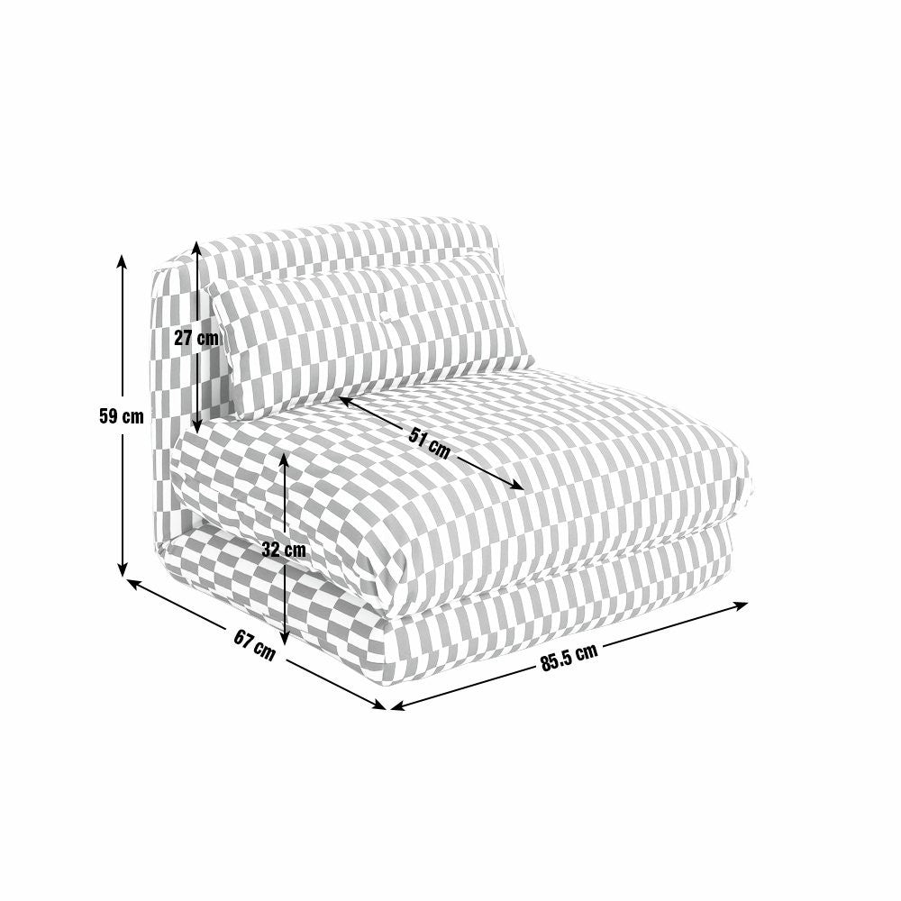 Lexi Single Fabric Chairbed - Blue & Green | Compact Guest Seating