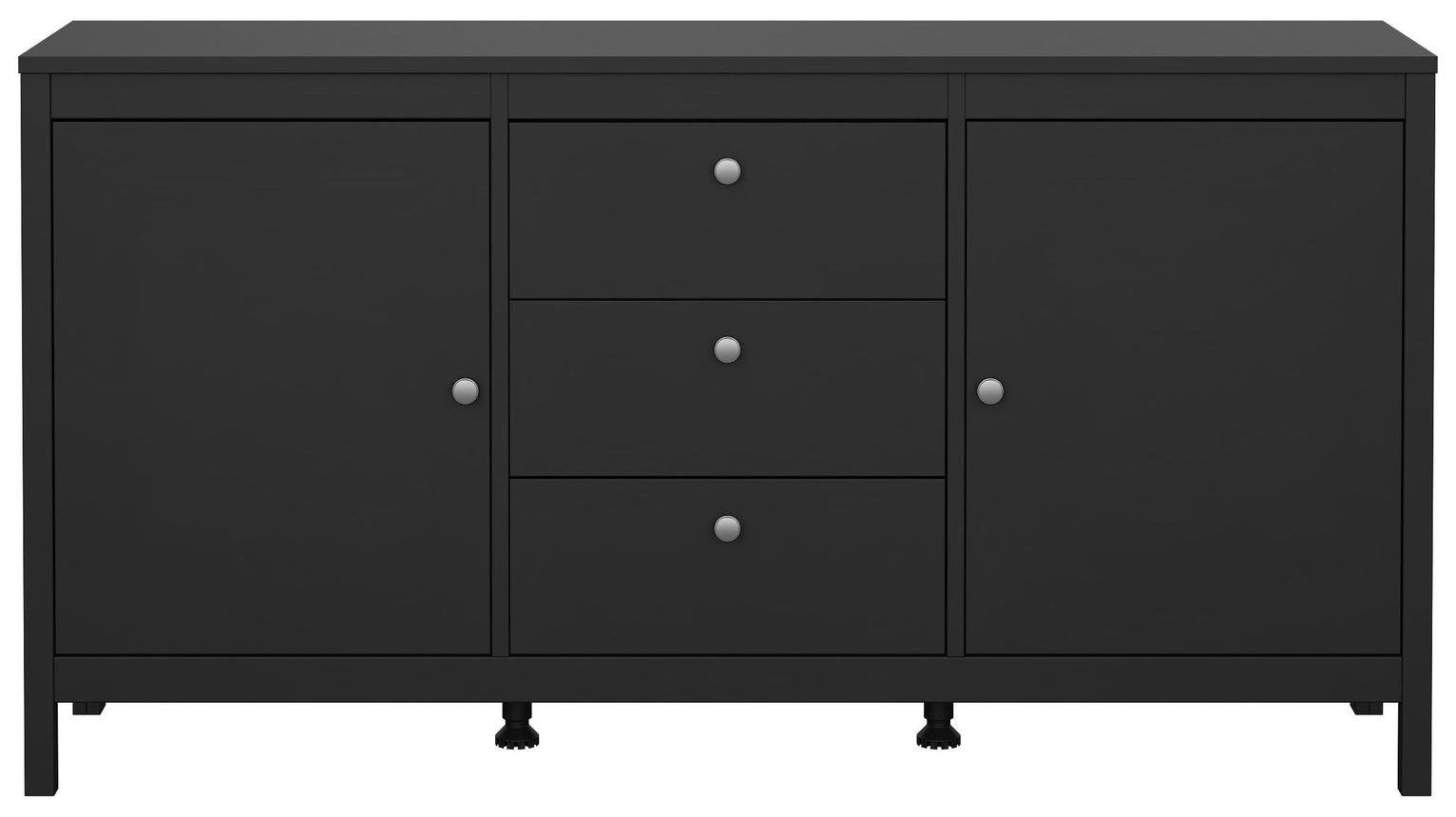 Tvilum Madrid 2 Door 3 Drawer Sideboard - Black | Black sideboard