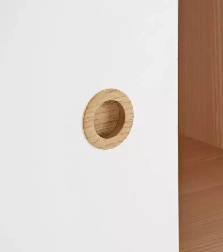 Camden 1 Door Shelved Wardrobe - White and Acacia | Neutral Interior Appeal