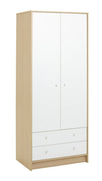 Home Kids Malibu 2 Door 2 Drawer Wardrobe - White | Childrens Bedroom Storage