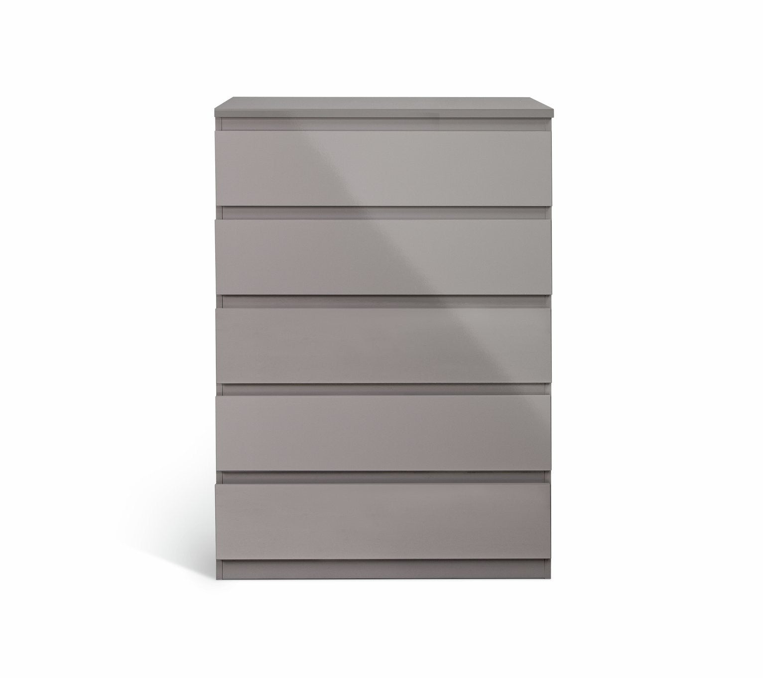 Jenson 5 Drawer Chest - Grey Gloss | Sleek Storage Solution