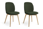 Laurel Pair of Fabric Dining Chairs - Dark Green | Rich Color Accent