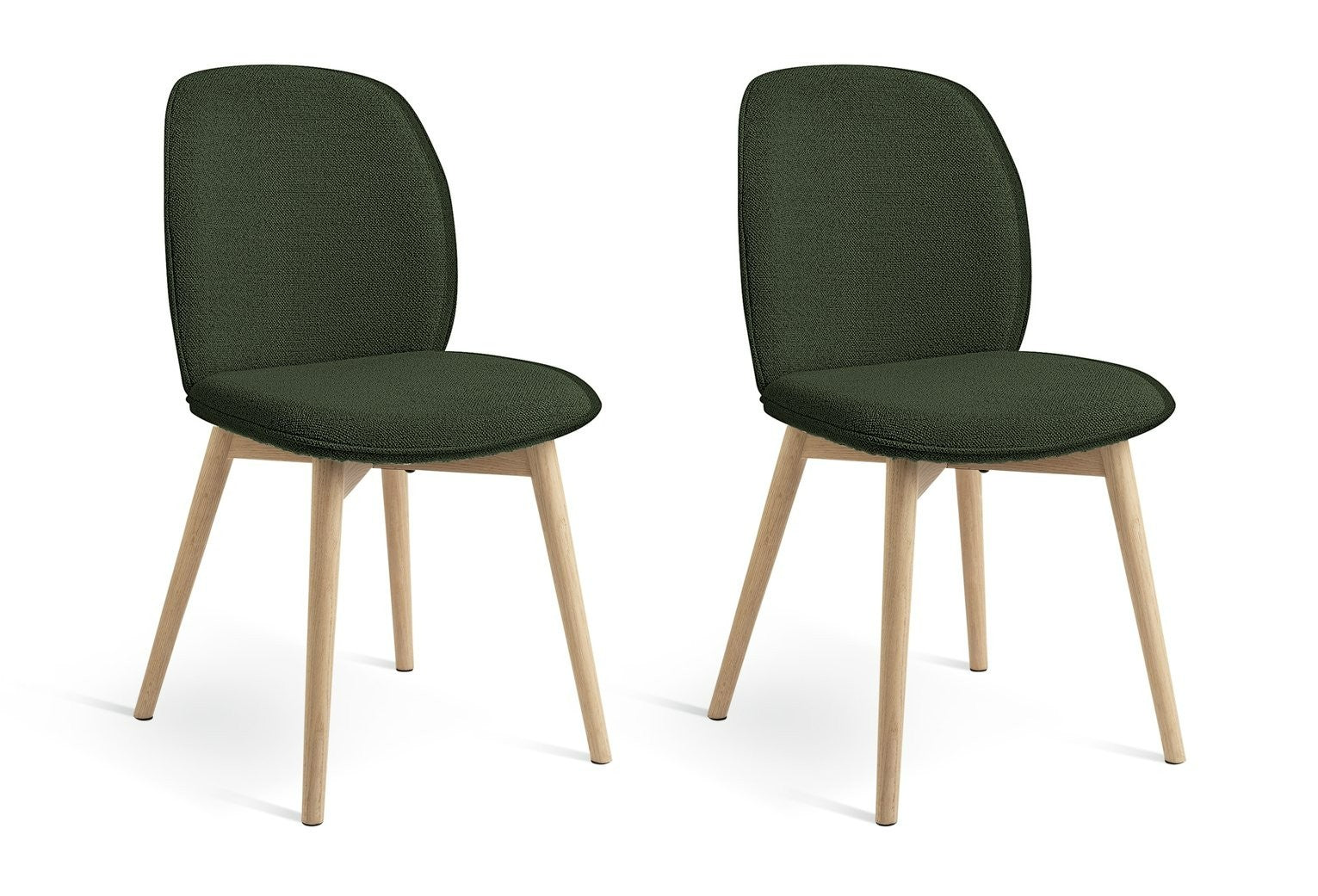 Laurel Pair of Fabric Dining Chairs - Dark Green | Rich Color Accent