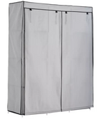 Home Double Modular Fabric Wardrobe Grey and Black | Portable Clothes Storage Ca
