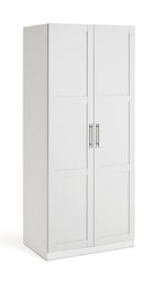 Munich Panelled 2 Door Wardrobe - White | Modern white wardrobe