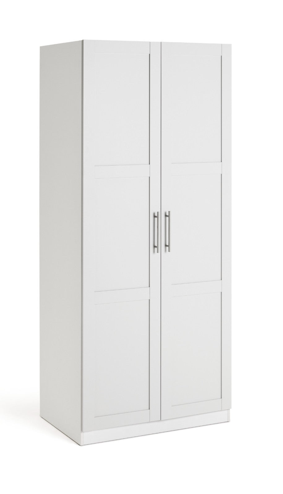 Munich Panelled 2 Door Wardrobe - White | Modern white wardrobe