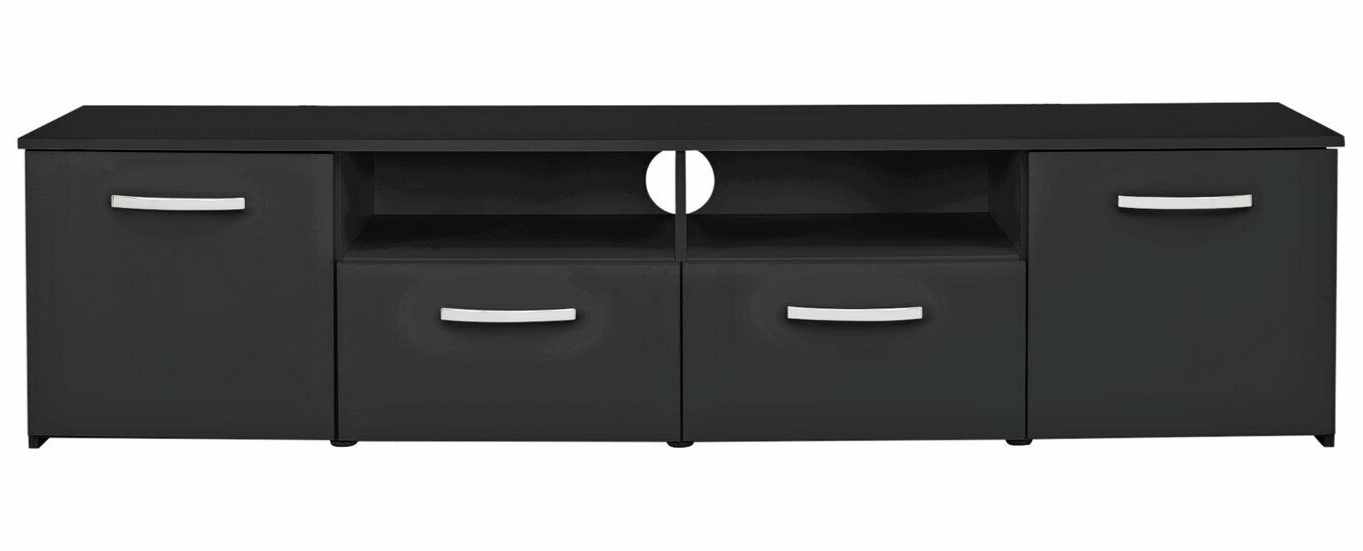 Home Hayward 2 Door TV Unit - Black Gloss | Entertainment Furniture Storage Unit
