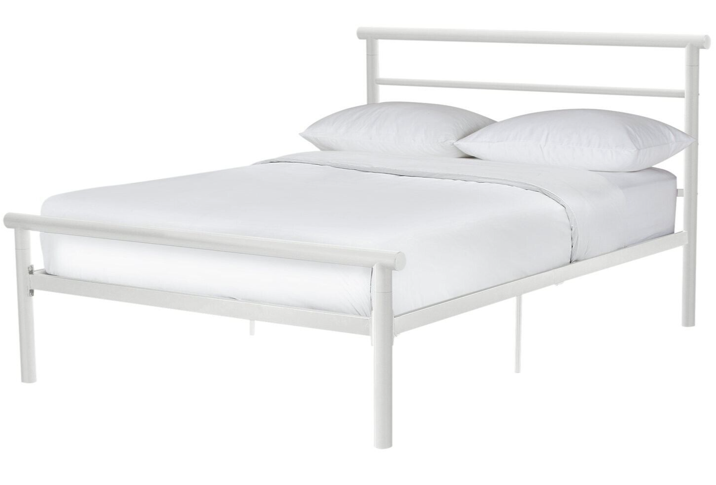 Avalon Small Double Metal Bed Frame - White ( B Grade 37136 - 37134 )