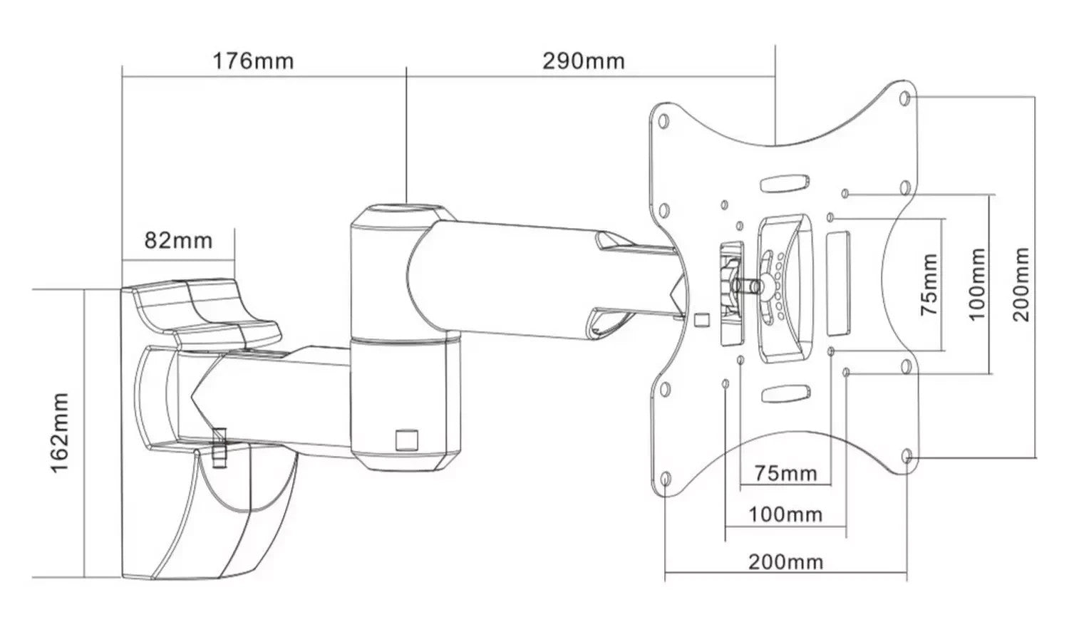 ProperAV PB093 Tilt and Swivel 23-46 Inch TV Wall Bracket | Adjustable Televisio
