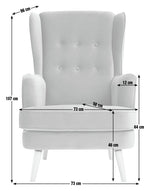Habitat Callie Velvet Chair - Cornflower Blue
